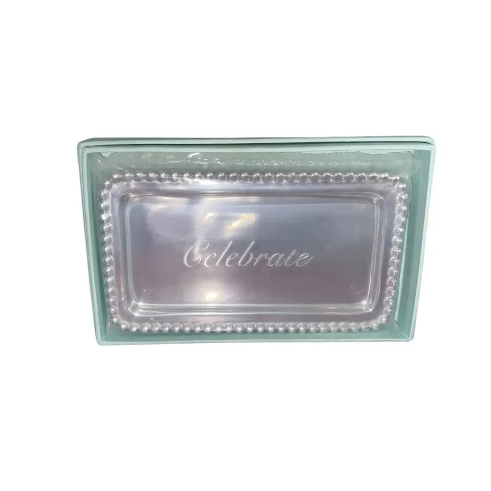 Mariposa Silver Engraved Trinket Dish Celebration Christmas Holiday Hostess Gift